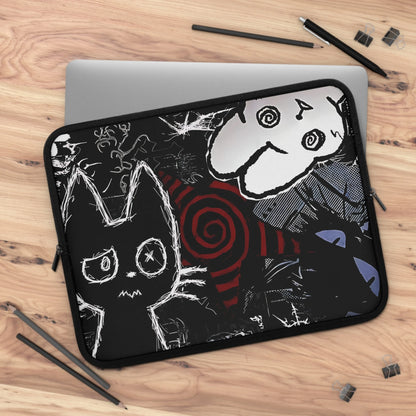 Dark Punk Laptop Sleeve — Grunge Scribble Art Alt Aesthetic Case