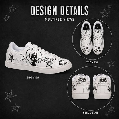 White Cat & Trippy Bunny Sneakers