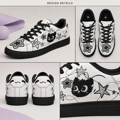 White Kawaii Cat Sneakers