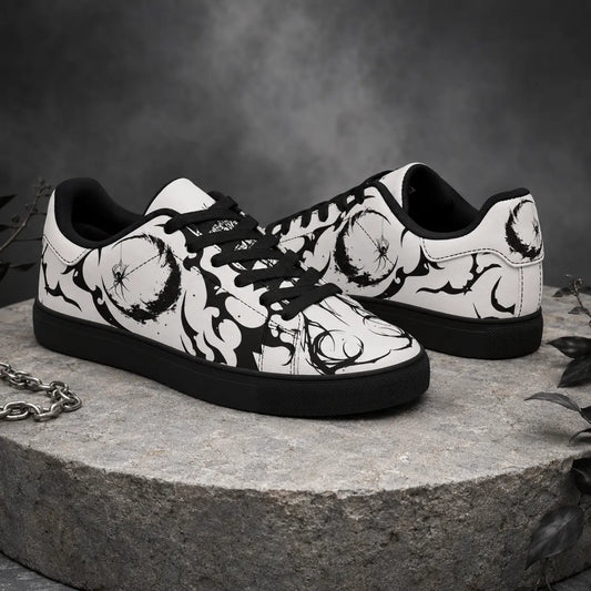 White Gothic Spider Moon Sneakers