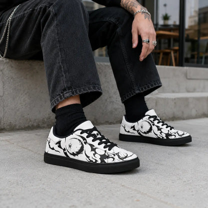 White Gothic Spider Moon Sneakers