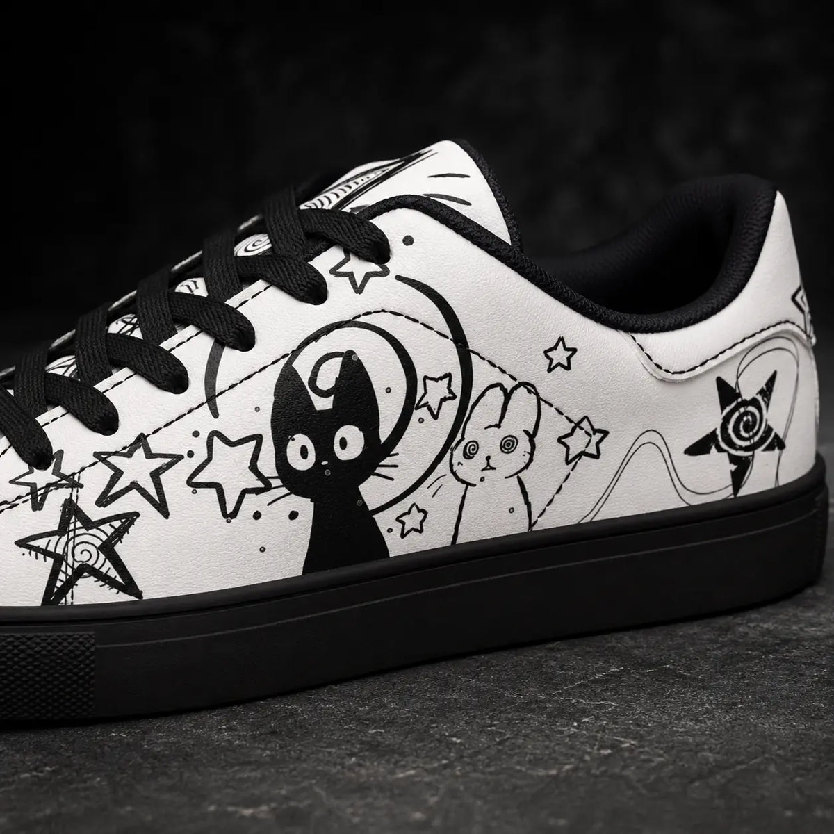 White Cat & Trippy Bunny Sneakers
