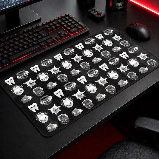 Gothic Halloween mouse pad, spooky pattern gamer desk mat
