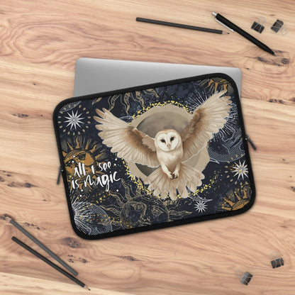 Celestial Owl Laptop Sleeve — Witchy Mystic Case