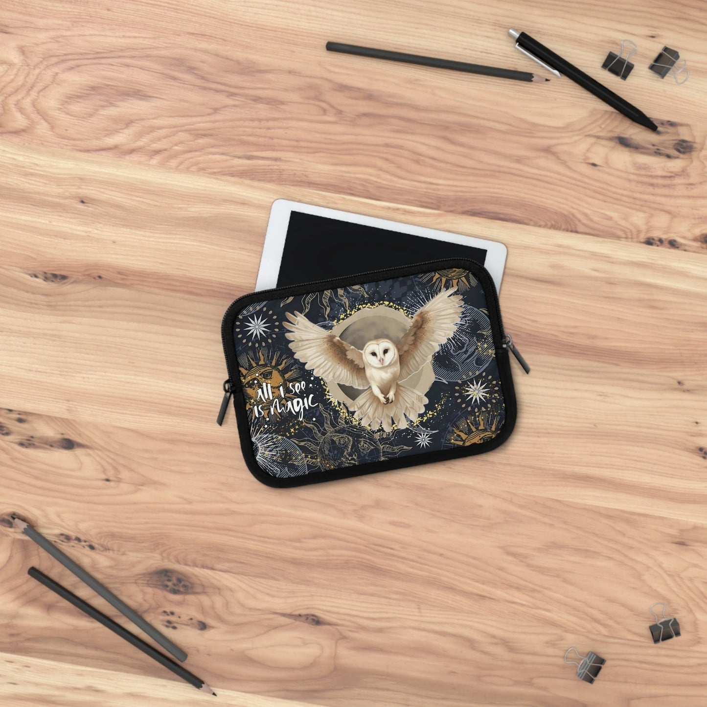 Celestial Owl Laptop Sleeve — Witchy Mystic Case