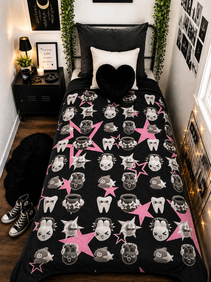 Pastel Goth Velveteen Plush Blanket