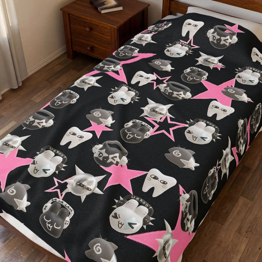 Pastel Goth Velveteen Plush Blanket