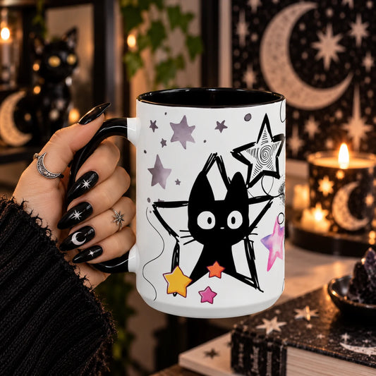 Black Cat Kawaii Mug