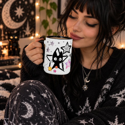 Black Cat Kawaii Mug