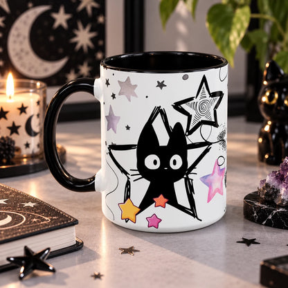 Black Cat Kawaii Mug
