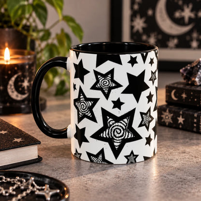 Black & White Star Pattern Mug