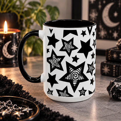 Black & White Star Pattern Mug