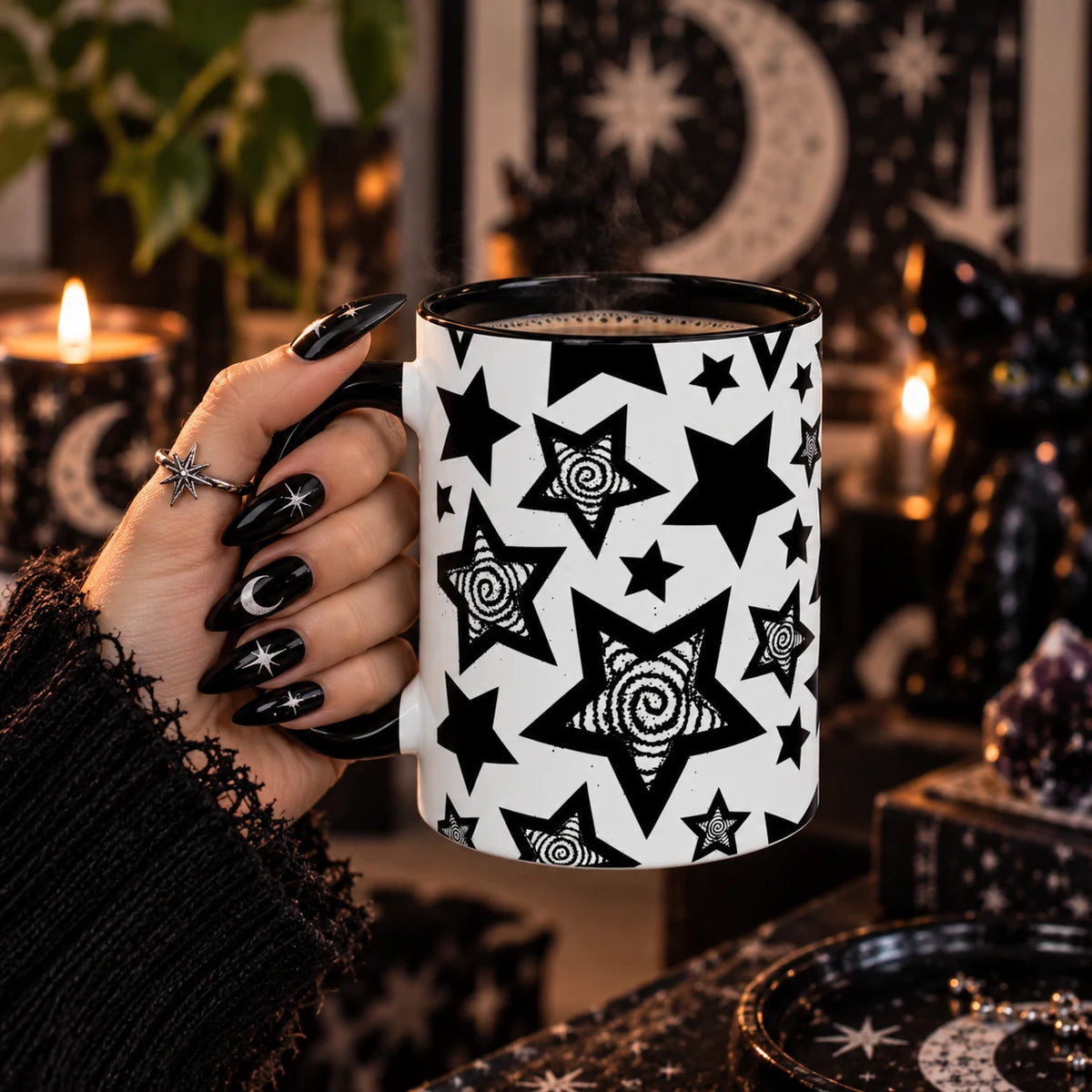 Black & White Star Pattern Mug