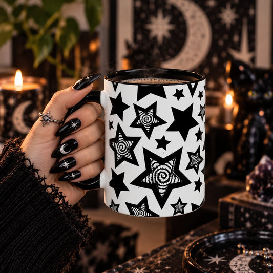 Black & White Star Pattern Mug