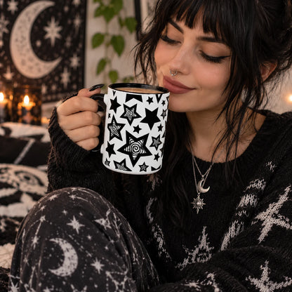 Black & White Star Pattern Mug