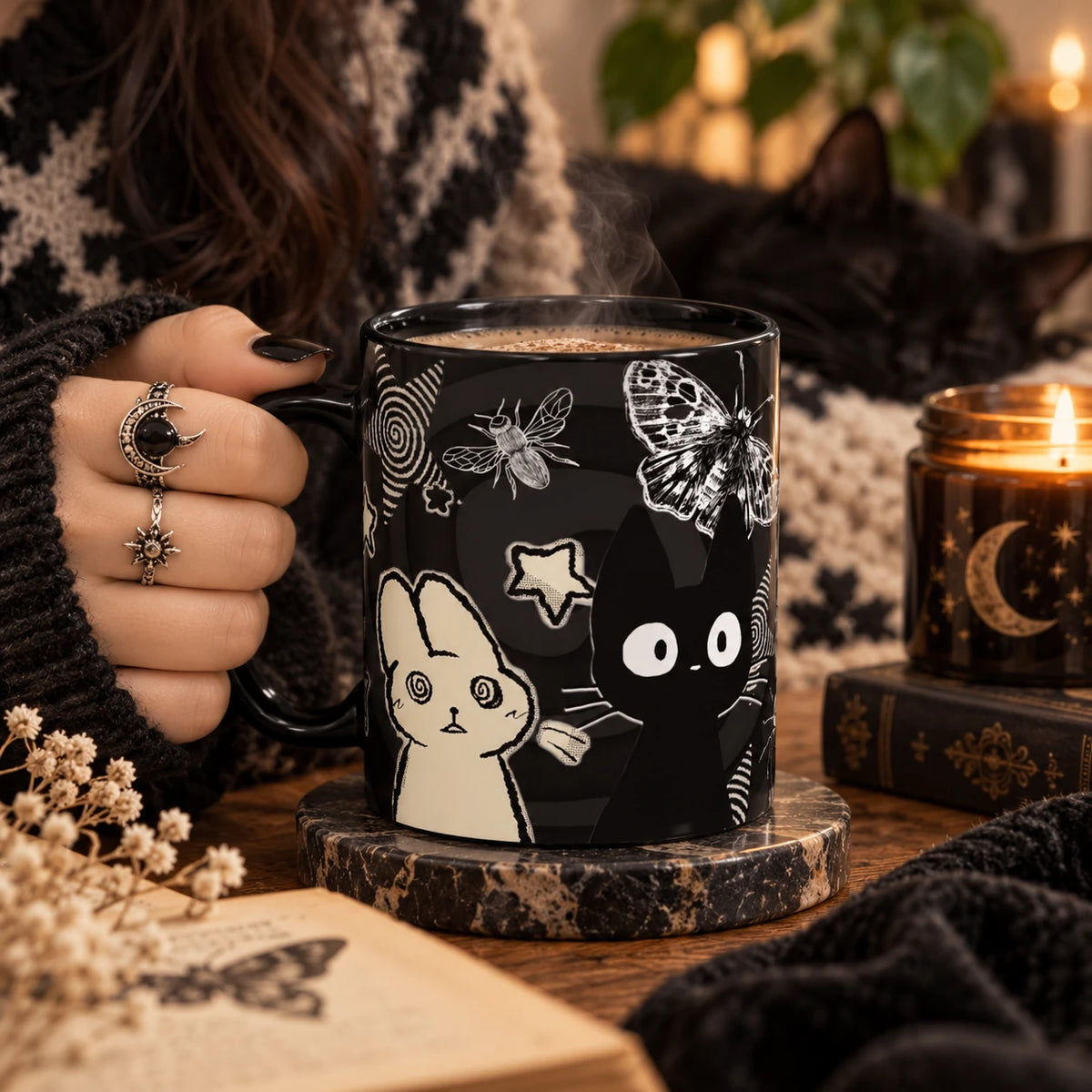 Trippy Grunge Cat Mug